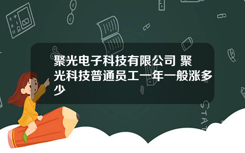 聚光电子科技有限公司 聚光科技普通员工一年一般涨多少